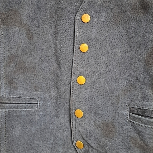 Original Marines Blue Suede Vest Size L - Picture 2 of 4